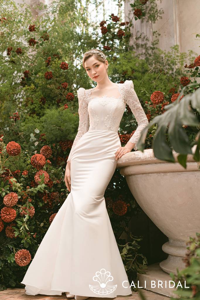 váy cưới tay dài